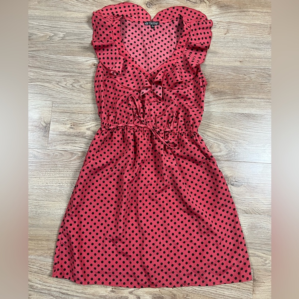 BeBop Red and Black Polka Dot Mini Dress